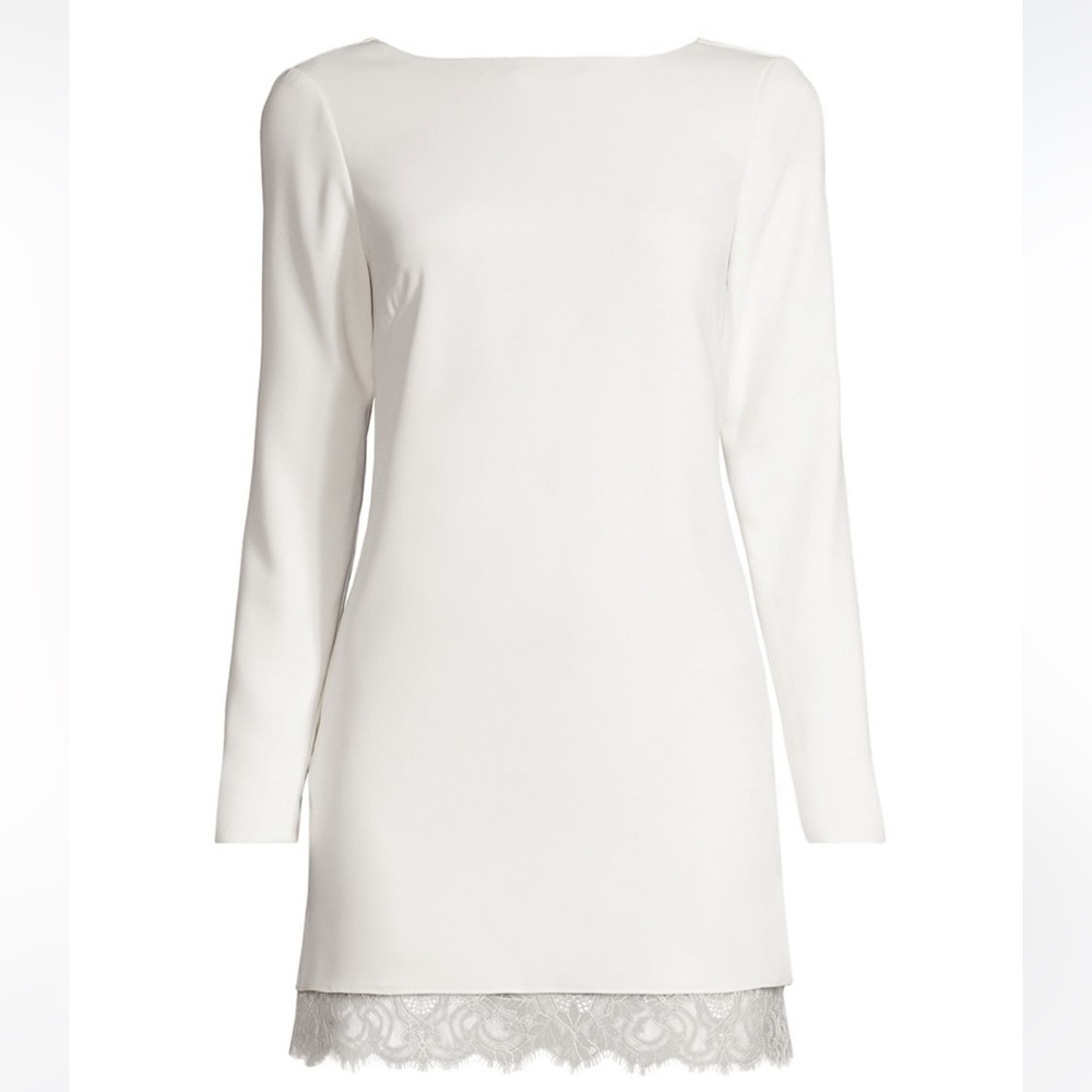Sachin & Babi Cameron Lace-Trim Stretch Crepe Minidress 0